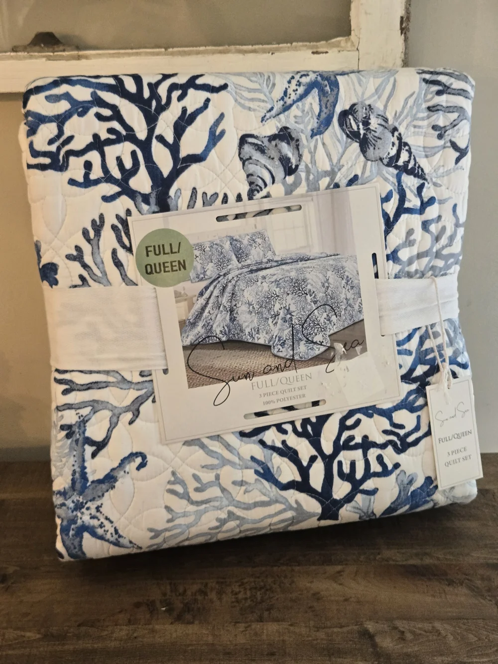 Sun and Sea Full Queen Set NWT Quilt And Shams (OEKO TEX Standard 100)